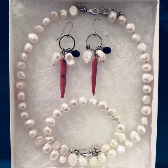 Lucky Brand Earrings, Necklace & Bracelet Set